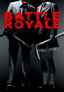 Movie poster for Battle Royale, a film by Kinji Fukasaku, on the compact movie review at Minimalist Reviews.